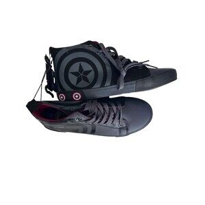 Marvel Captain America Men's Size 11.5 Dark Grey Hi-Top Lace Sneaker Shoes New